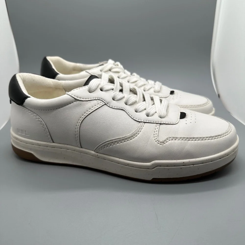 Madewell Court Sneakers in White and black leather Minimalist Unisex Women's 9M - Picture 4 of 16
